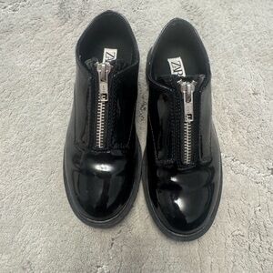 Zara Shiny Black Girls Zippered Shoes 31